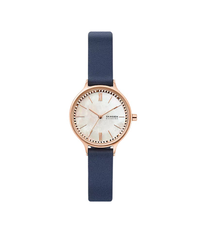 Skagen - Anita Three-Hand Blue Leather Watch