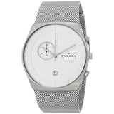 Skagen - Silver Mesh Watch With White Face