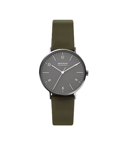 SKagen - Aaren Naturals Green 100% Cotton Backed With Leather Watch