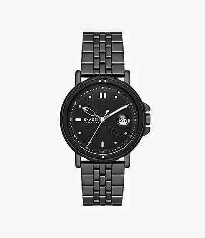 Skagen - Signature Sport Three-Hand Date Midnight Stainless Steel Bracelet Watch