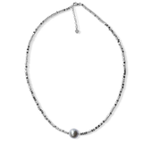 Fabuleux Vous - Silver Perle Silver Plated Hematite Fresh Water Pearl Necklace