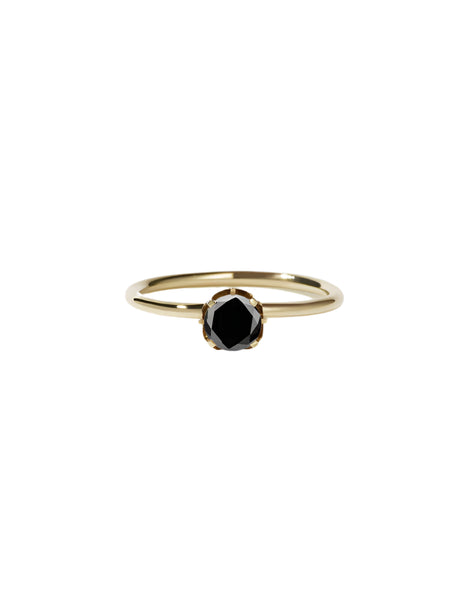 Meadowlark Signature Solitaire Ring - 9ct Yellow Gold & Black Diamond