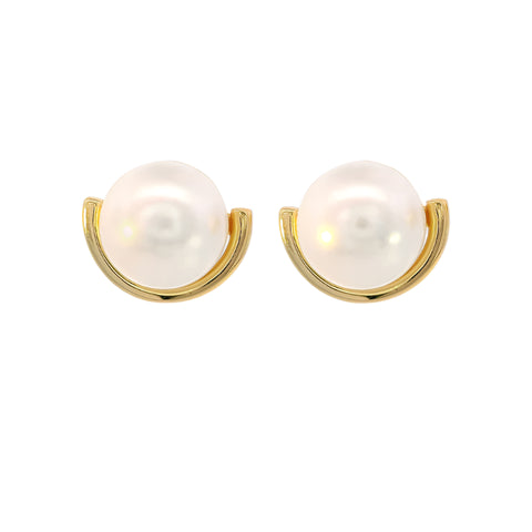 Georgini - Crescents Nine - 2 - Five Pearl Crescent Earrings Gold