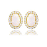 Georgini - Opal Glow Blackwattle White Created Opal Earrings Gold