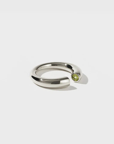 Meadowlark - Wave Parallel Ring Sterling Silver Peridot