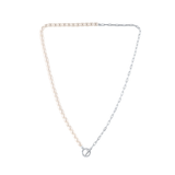 Georgini - Alchemy Paperclip Pearl Fob Necklace Silver