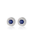 GEORGINI - MILETONE BLUE NANO HALO STUD EARRINGS SILVER