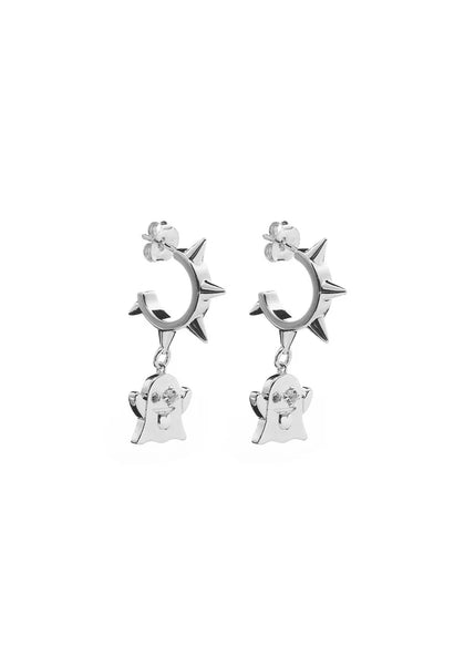 Stolen Girlfriends Club - Punk Ghost White Topaz Sleeper Earrings