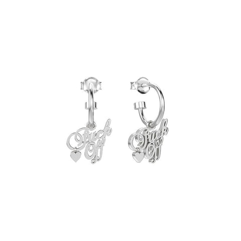Stolen Girlfriends Club - F*ck Off Script Anchor Earrings Silver