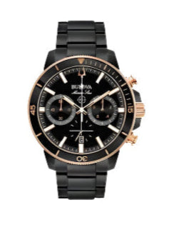 Bulova - Men's Marine Star Black/Rose Gold