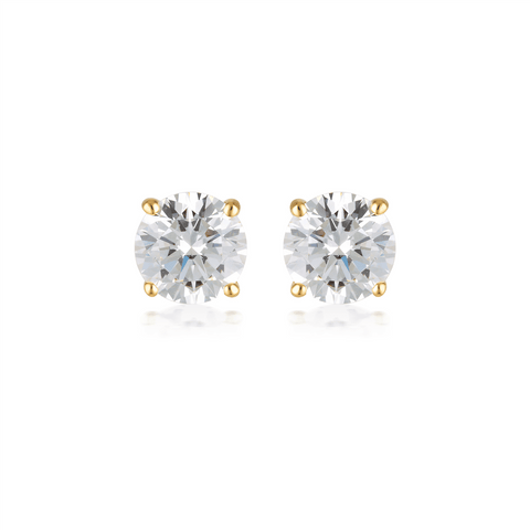 Georgini - 5mm Round Brilliant Cut CZ Studs Gold Plated