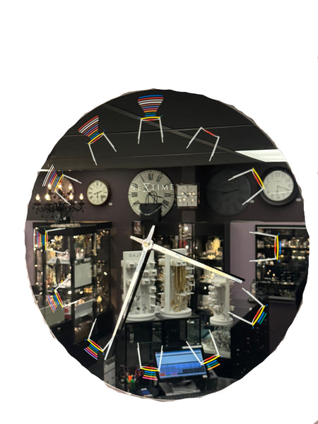 Nextime - Black Glass Clock