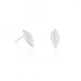 Daisy London - Silver Mulberry Leaf Stud Earrings