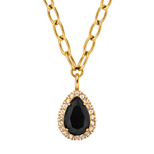 Dyrberg/Kern -  Metta Gold Necklace Black & Golden