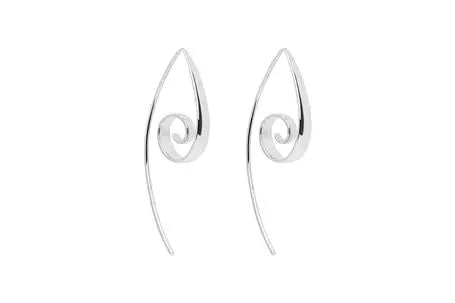 Najo - Silver Tapered Curl Earrings