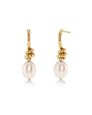 Edblad - Swivel Earrings Pearl Small Gold