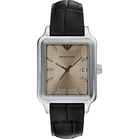 Emporio Armani - Vintage Design Rectangle Watch With Brow Strap