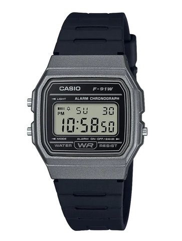 Casio - Digital Square Face Silver Case/Black Face