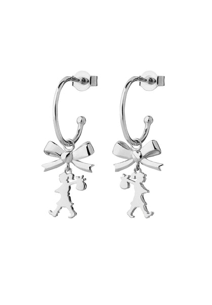 Karen Walker - Mini Girl With A Bow Hoops Sterling Silver