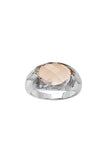 Karen Walker - Flame Cocktail Ring Silver & Rose Quartz