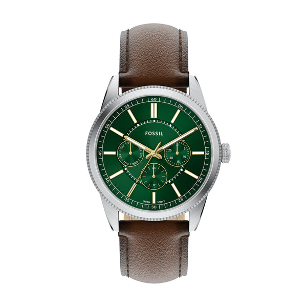 Fossil - Pearson Men's Brown Strap Green Face Watch