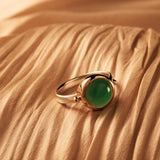 Najo - Garland Green Onyx Two-Tone Ring