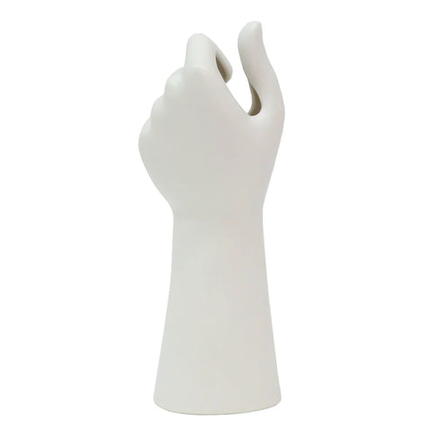 Vase - Ceramic Hand Vase White