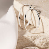 Najo - Cinta Large Hoop Earrings Silver