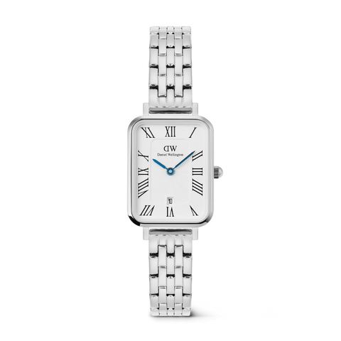 Daniel Wellington - Quadro Roman Numerals Date 5-link Silver