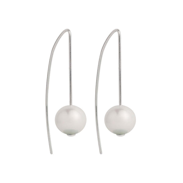 Najo - Silver Wire Earrings With Freshwater Pearl