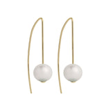 Najo - Yellow Gold Plated Wire Earrings With Freshwater Pearl (Copy)