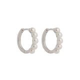 Najo - Sterling Silver Huggies With Freshwater Pearl
