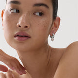 Najo - Sterling Silver Huggies With A Fresh Water Pearl