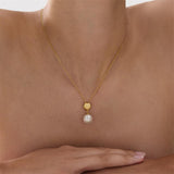Najo - Yellow Gold Plated Freshwater Pearl Pendant