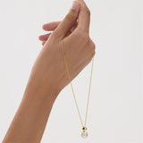 Najo - Yellow Gold Silver Pyramid Shaped Bale With Freshwater Pearl