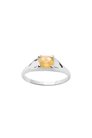 Karen Walker - Mini Chequerboard Ring Peach Moonstone