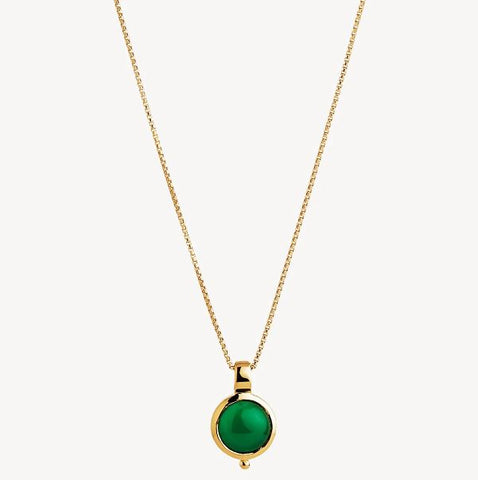 Najo - Garland Necklace Green Onyx Gold Plated