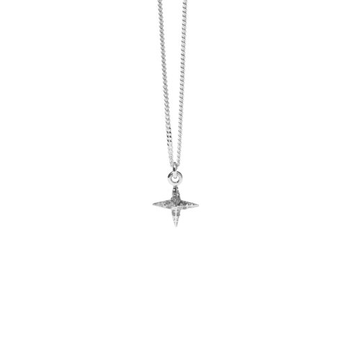 Meadowlark - Faux Pave Star Charm Necklace Silver