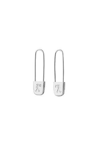 Karen Walker - Runaway Safety Pin Earrings Sterling Silver