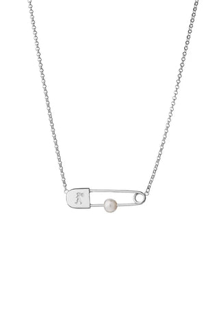 Karen Walker - Safety Pin Necklace With Fresh Water Pearl