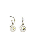 Meadowlark - Spiral Signature Hoops Sterling Silver - Peridot