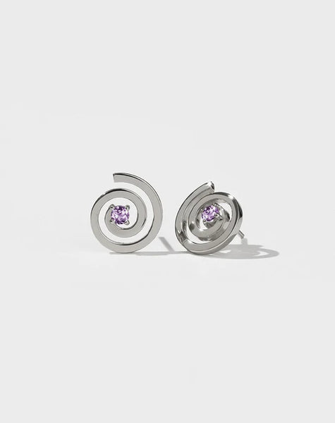 Meadowlark - Spiral Studs Set SS Amethyst