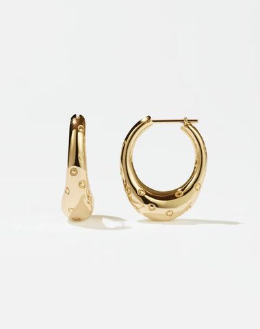 Meadowlark - Strawberry Hoop Earrings Large Gold Plated