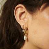 Daisy London - Treasurers Double Rope Pearl Drop Earring Gold Plated