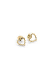 Stolen Girlfriends Club - Chain Heart Studs Gold Plate