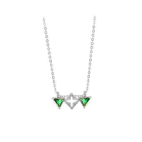 Lindi Kingi - Byzante Necklace Silver with Emerald