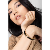 Furla Jewellery - Black Enamel/Gold Double Arch Bangle