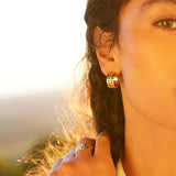 Najo - Weave Stud Hoop Earrings Gold Plated