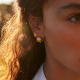 Najo - Weave Stud Hoop Earring Gold Plate