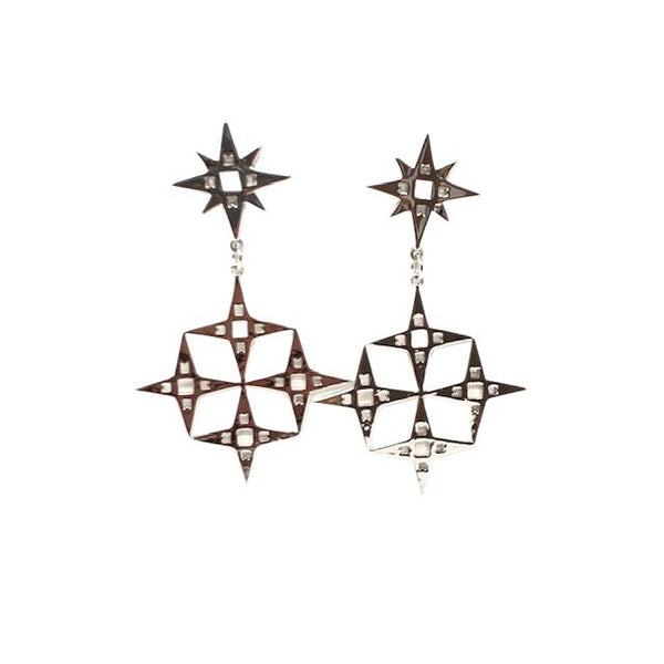 Lindi Kingi Constellation Earrings - Platinum Plate